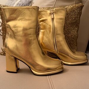 Gold Ankle Boots